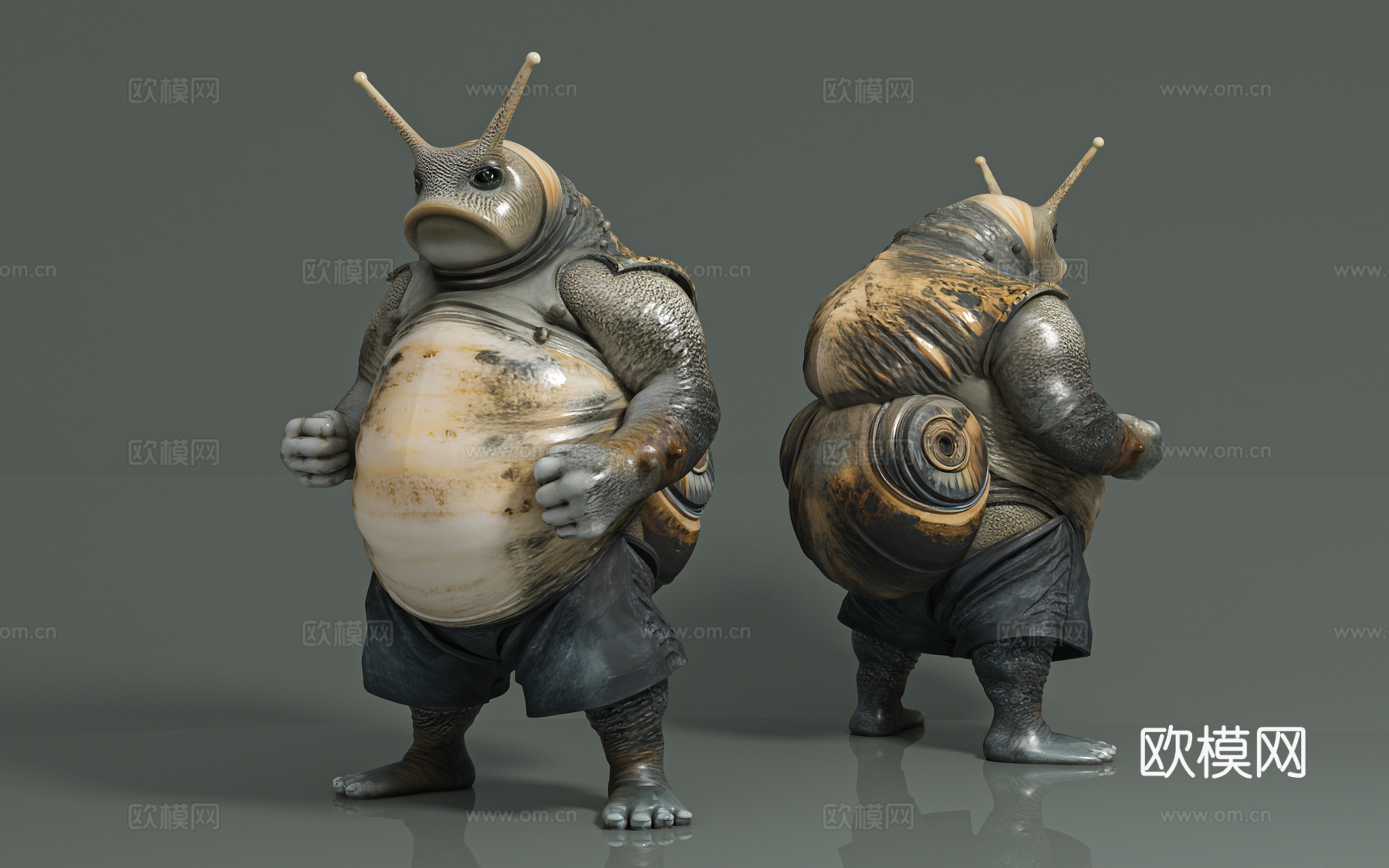 蝸牛人外星人异形 生化战士 游戏角色 动漫风格 手办摆件 玩3d模型