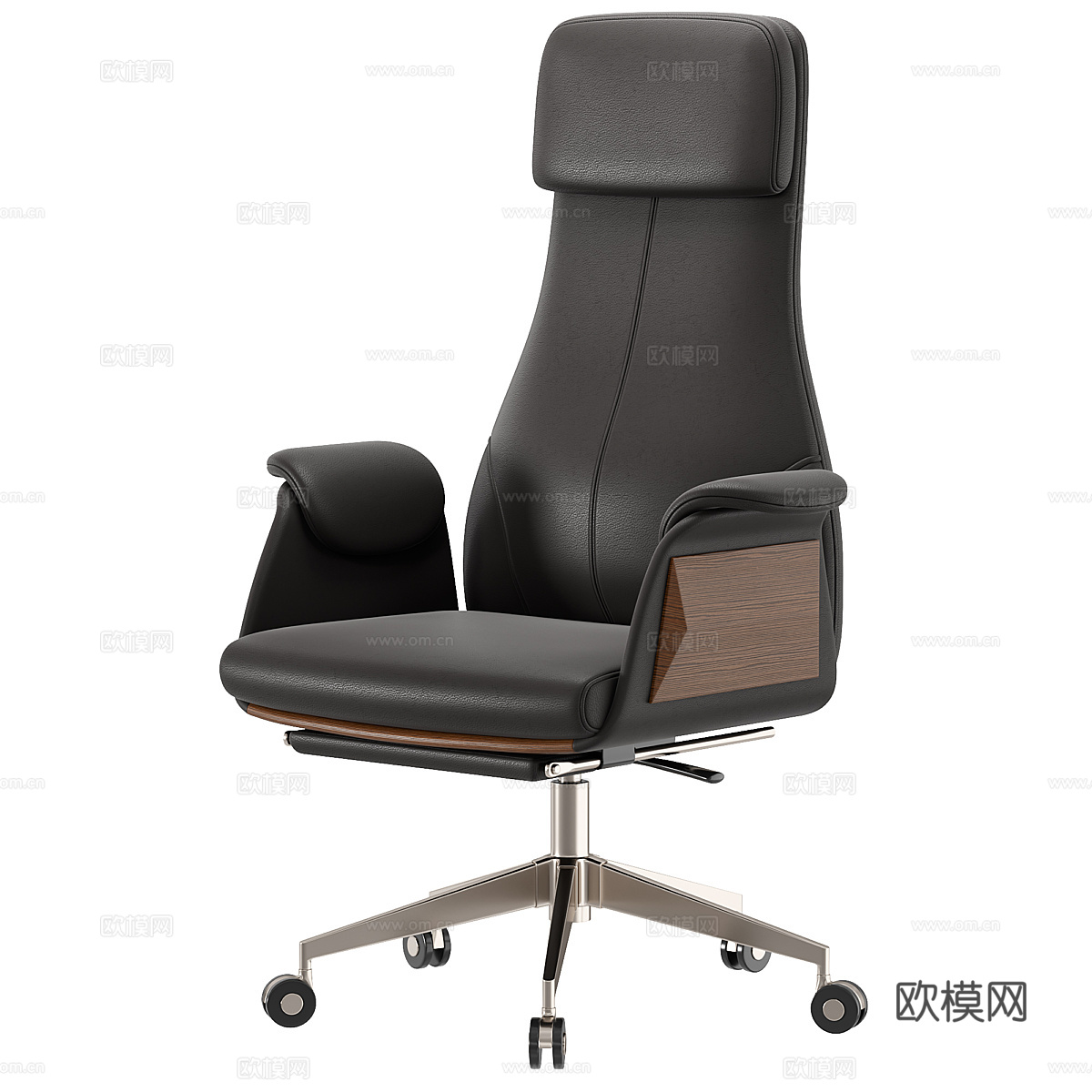 现代意式皮革办公椅3d模型