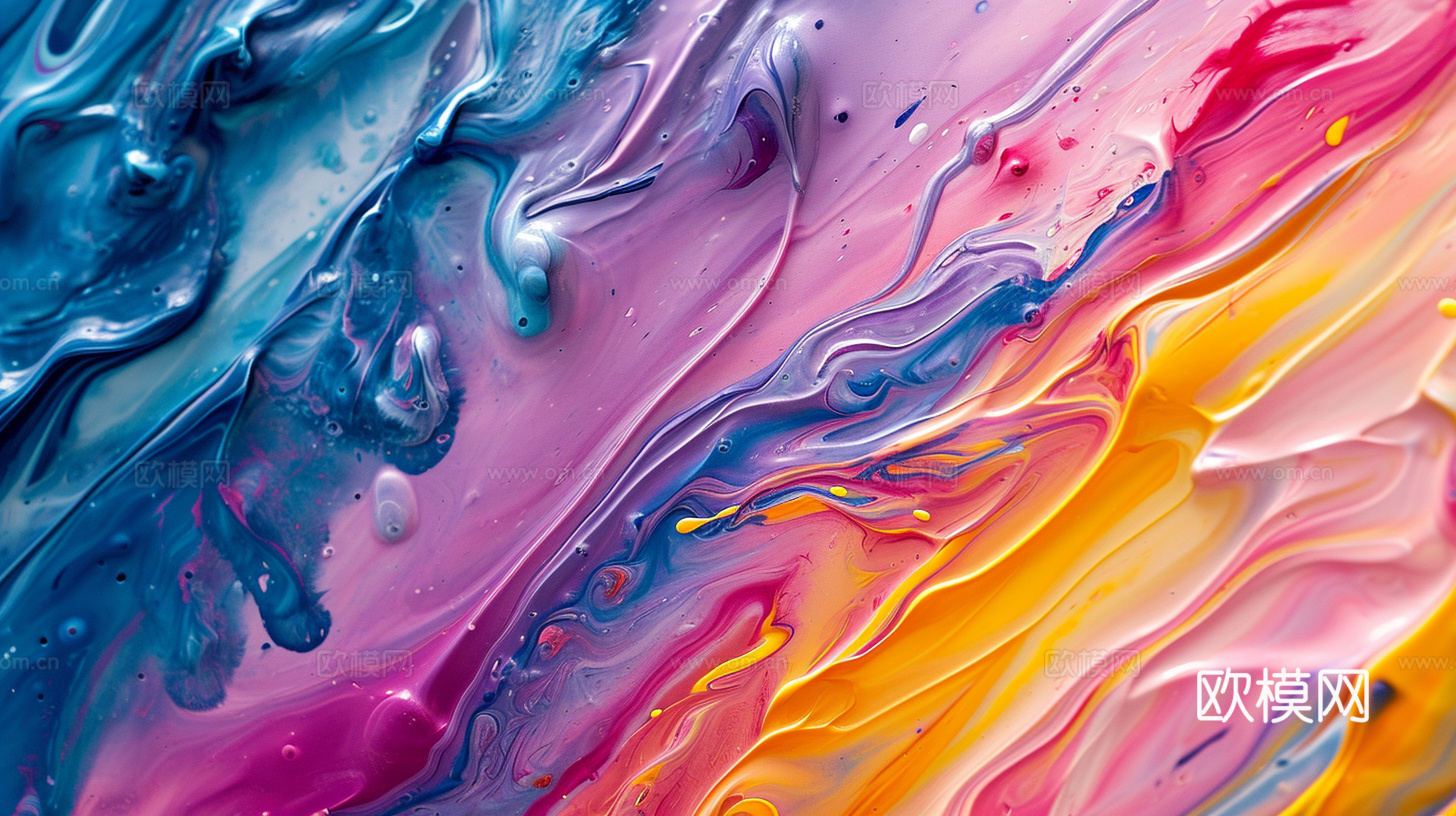 3D立体肌理油画涂抹背景壁纸下载（渲染图2）