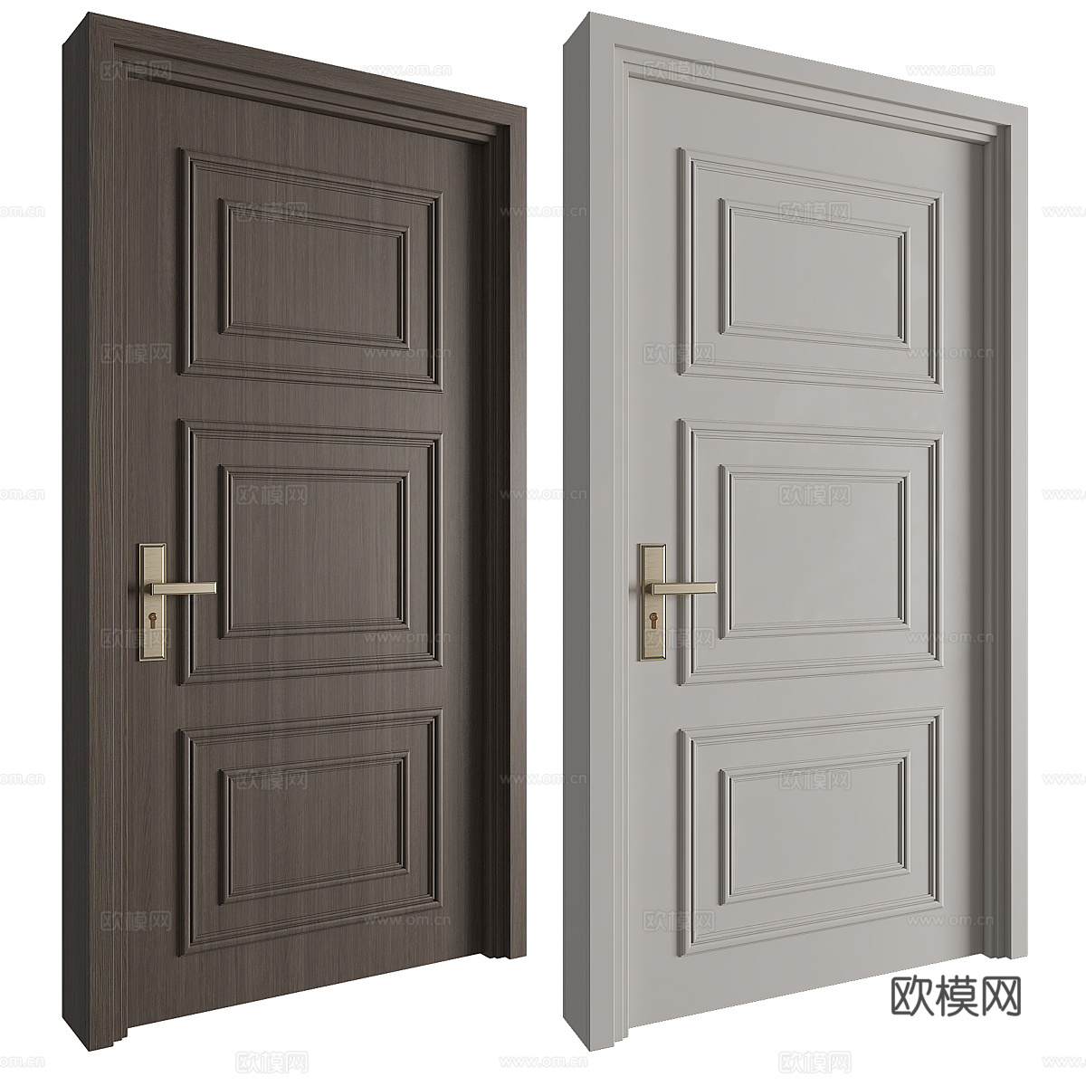 现代意式入户门 单开门3d模型