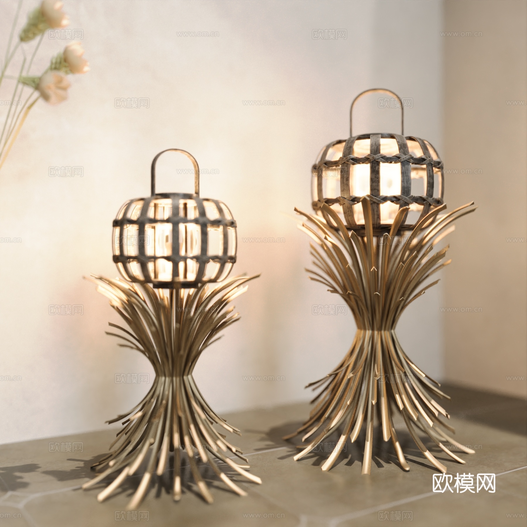 侘寂中古落地灯 装饰灯具3d模型