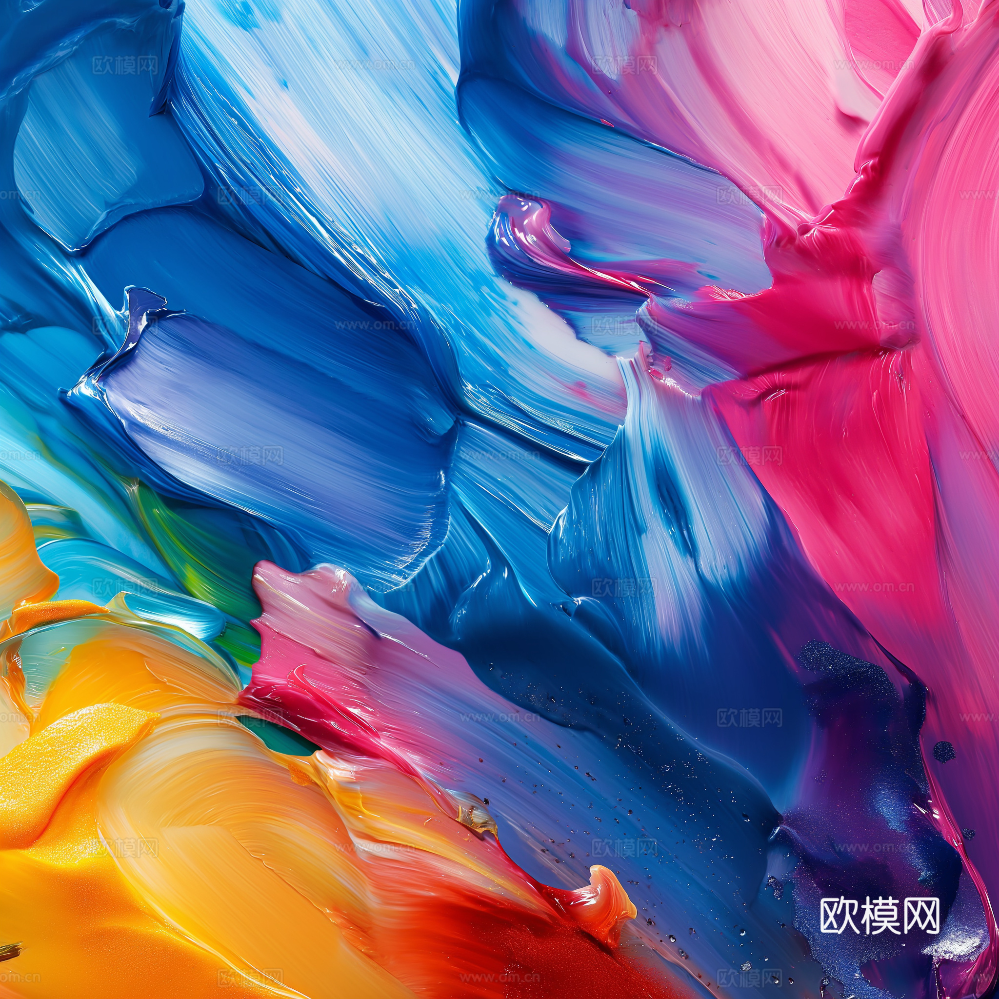 3D立体肌理油画涂抹背景壁纸