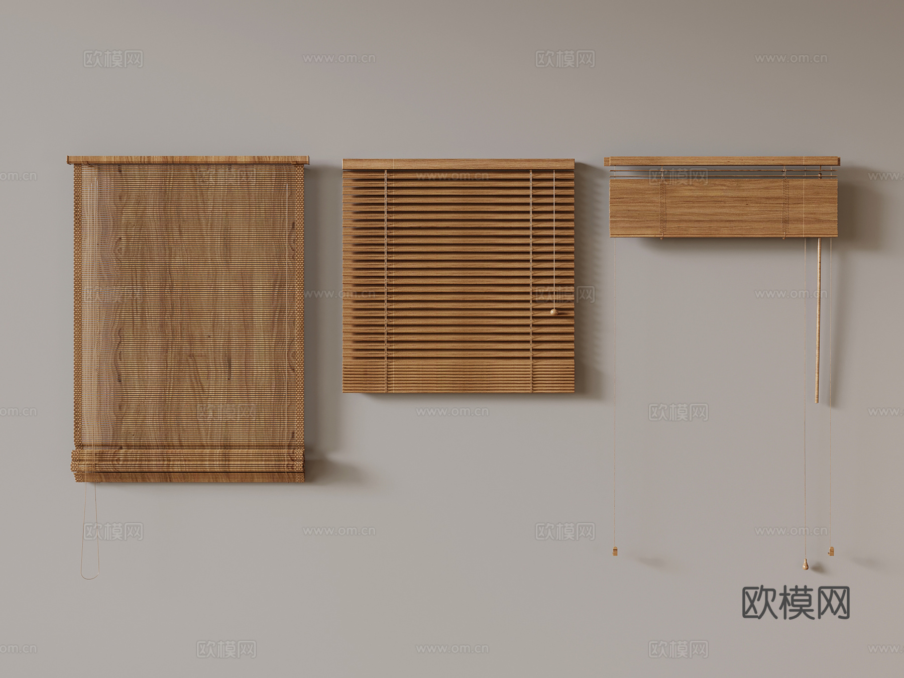 百叶帘 现代百叶帘 卷帘 竹帘3d模型
