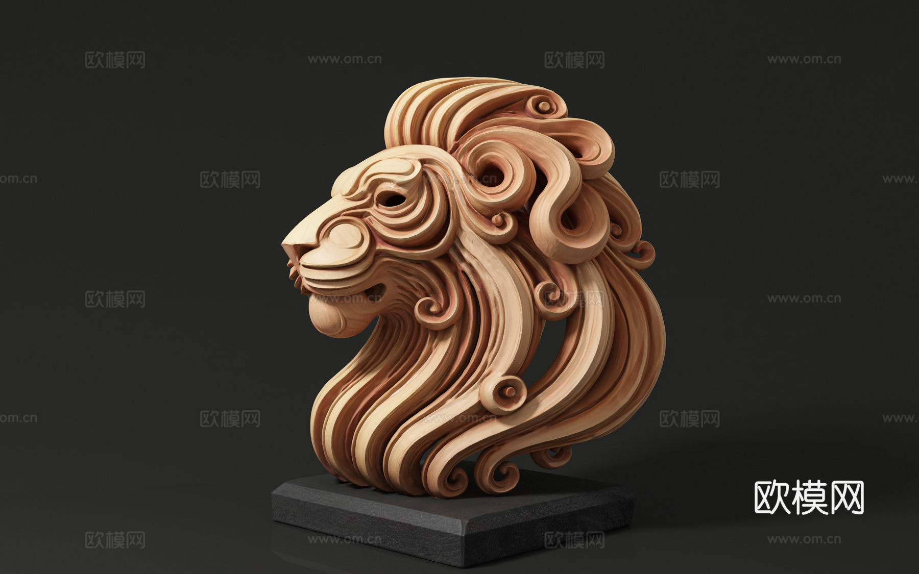 狮头雕塑雕像雕刻 雕塑摆件 动物雕塑 立体雕塑 景观雕塑 手3d模型
