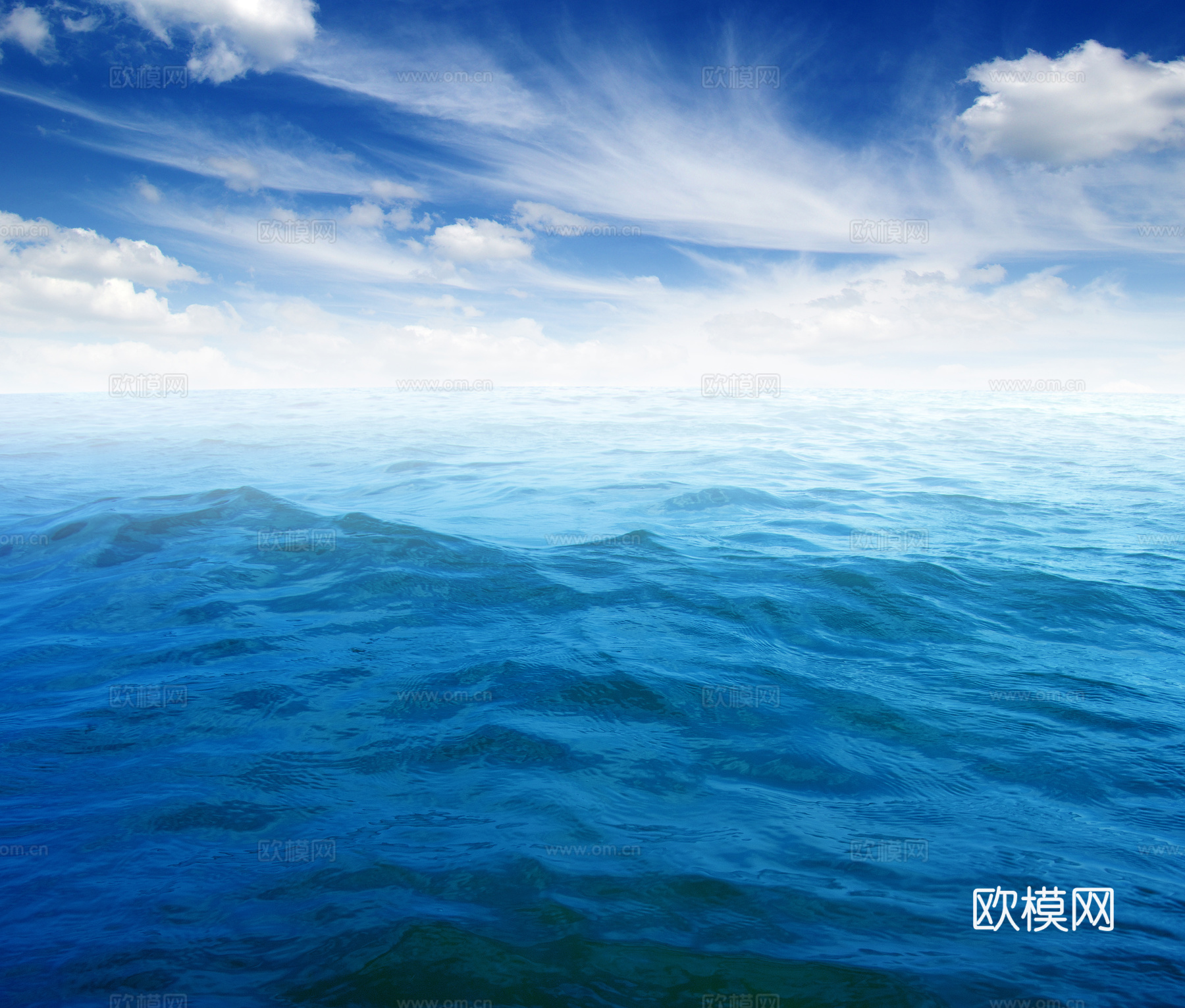 高清蓝天白云天空大海贴图