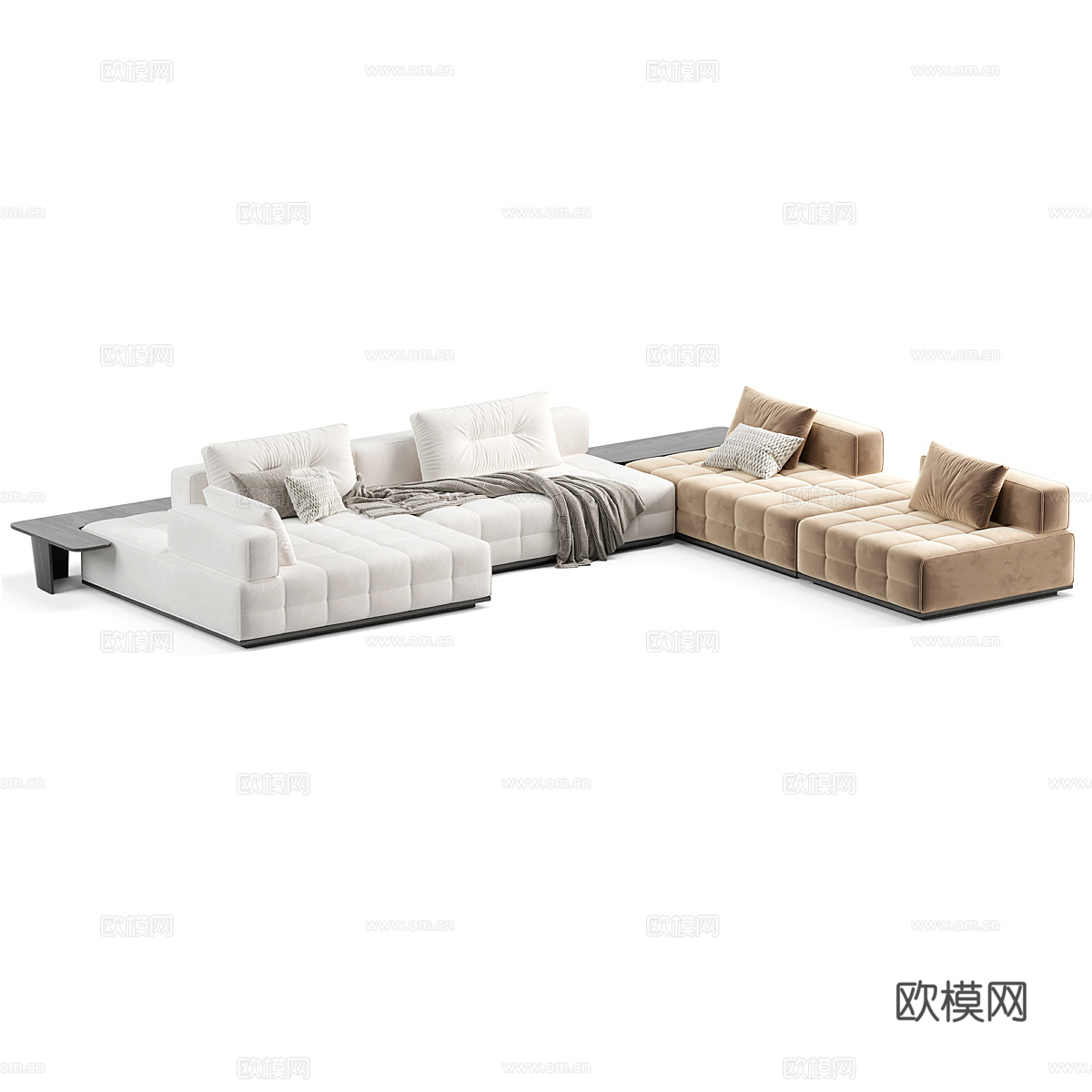 现代意式布艺休闲沙发3d模型