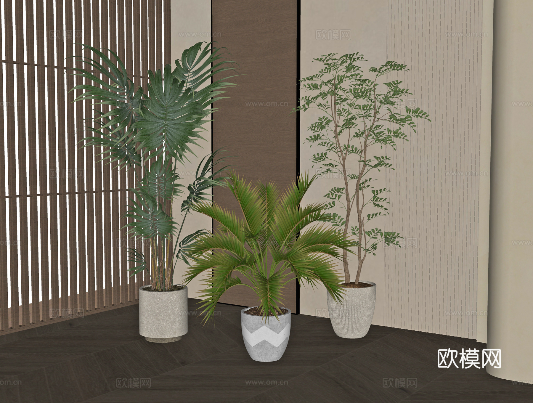 现代绿植盆栽su模型