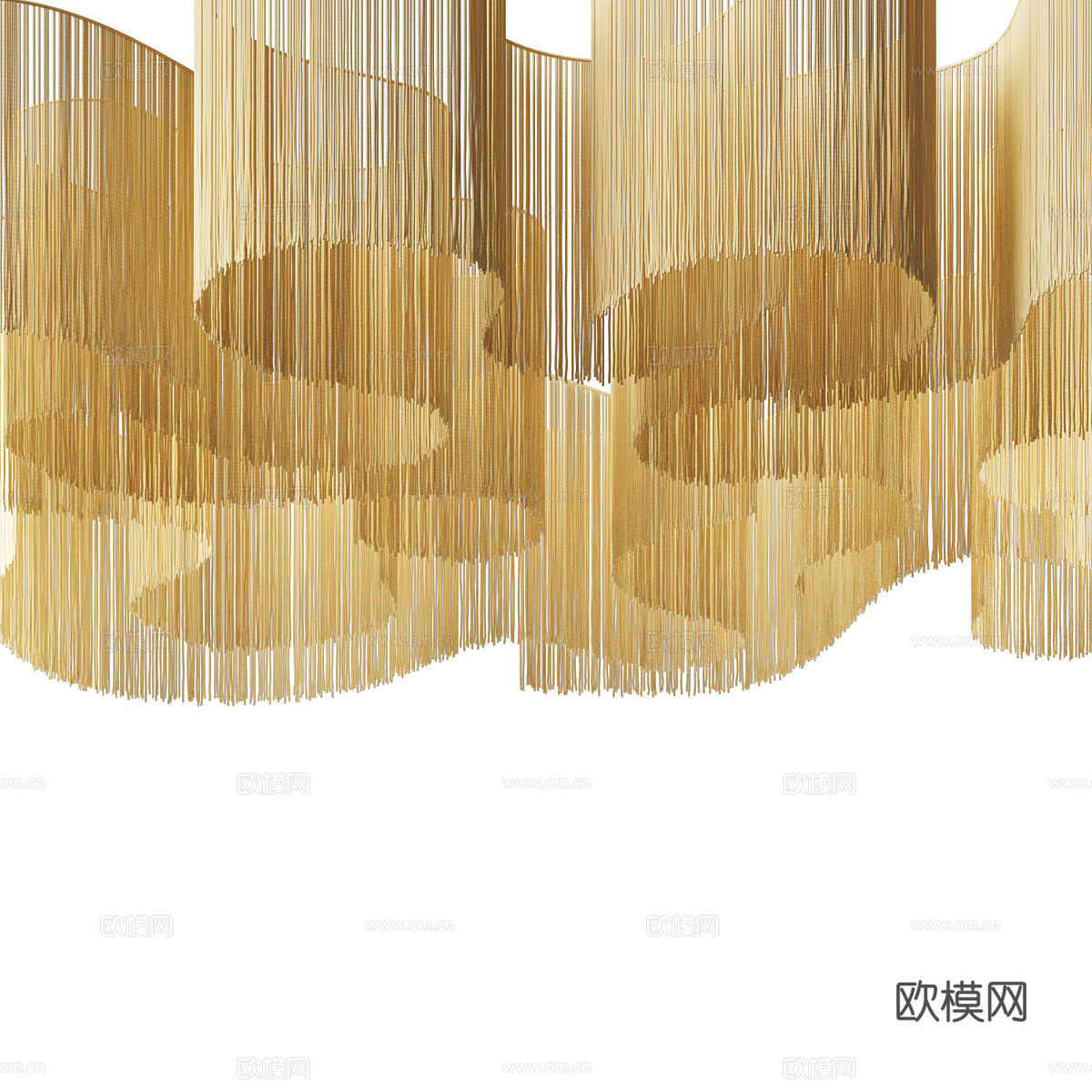 新中式藤编吊灯3d模型