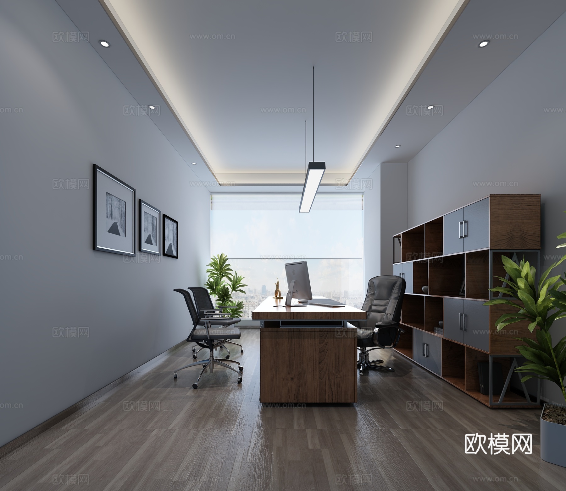 现代经理办公室3d模型