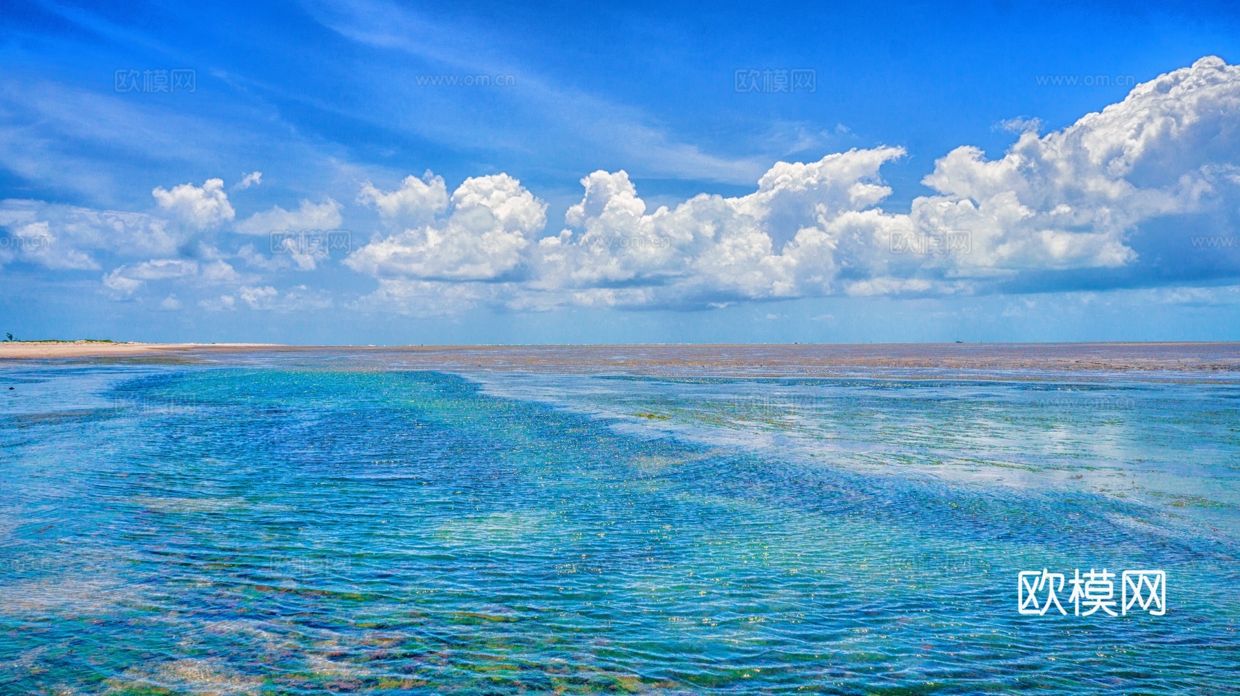 高清蓝天白云天空大海贴图