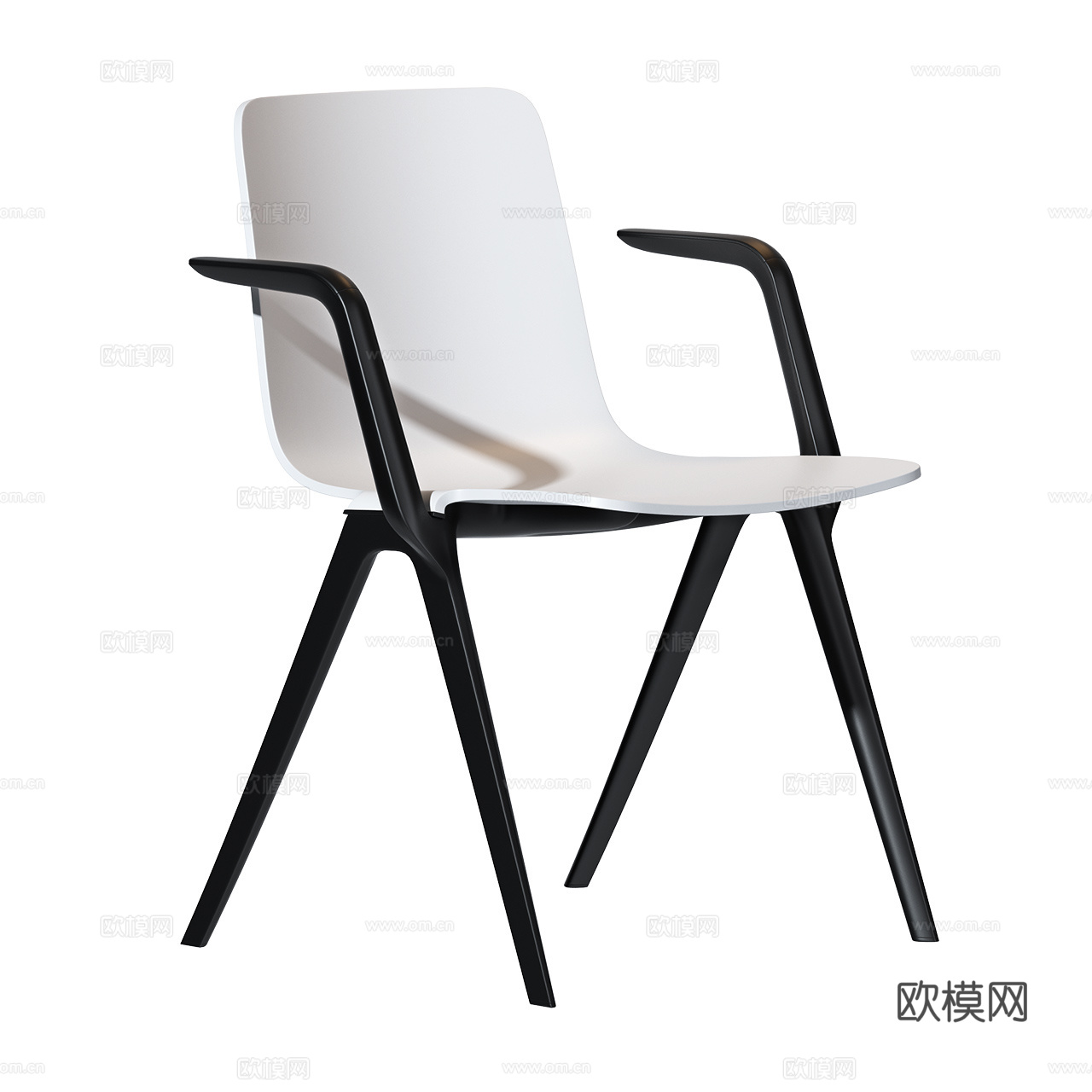 Brunner 极简单椅 工作椅 扶手椅 堆叠椅 会议椅3d模型