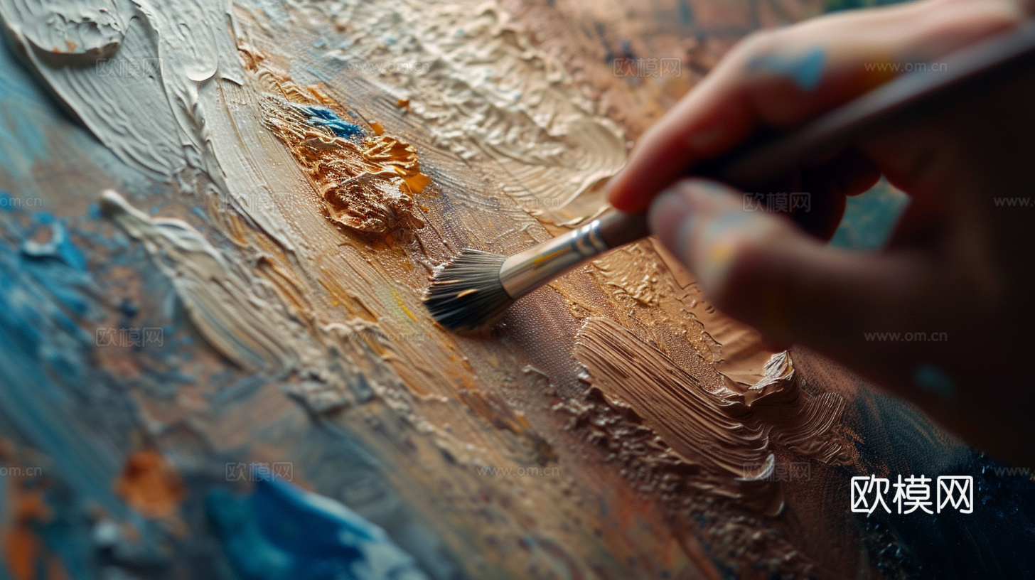 3D立体肌理油画涂抹背景壁纸下载（渲染图4）