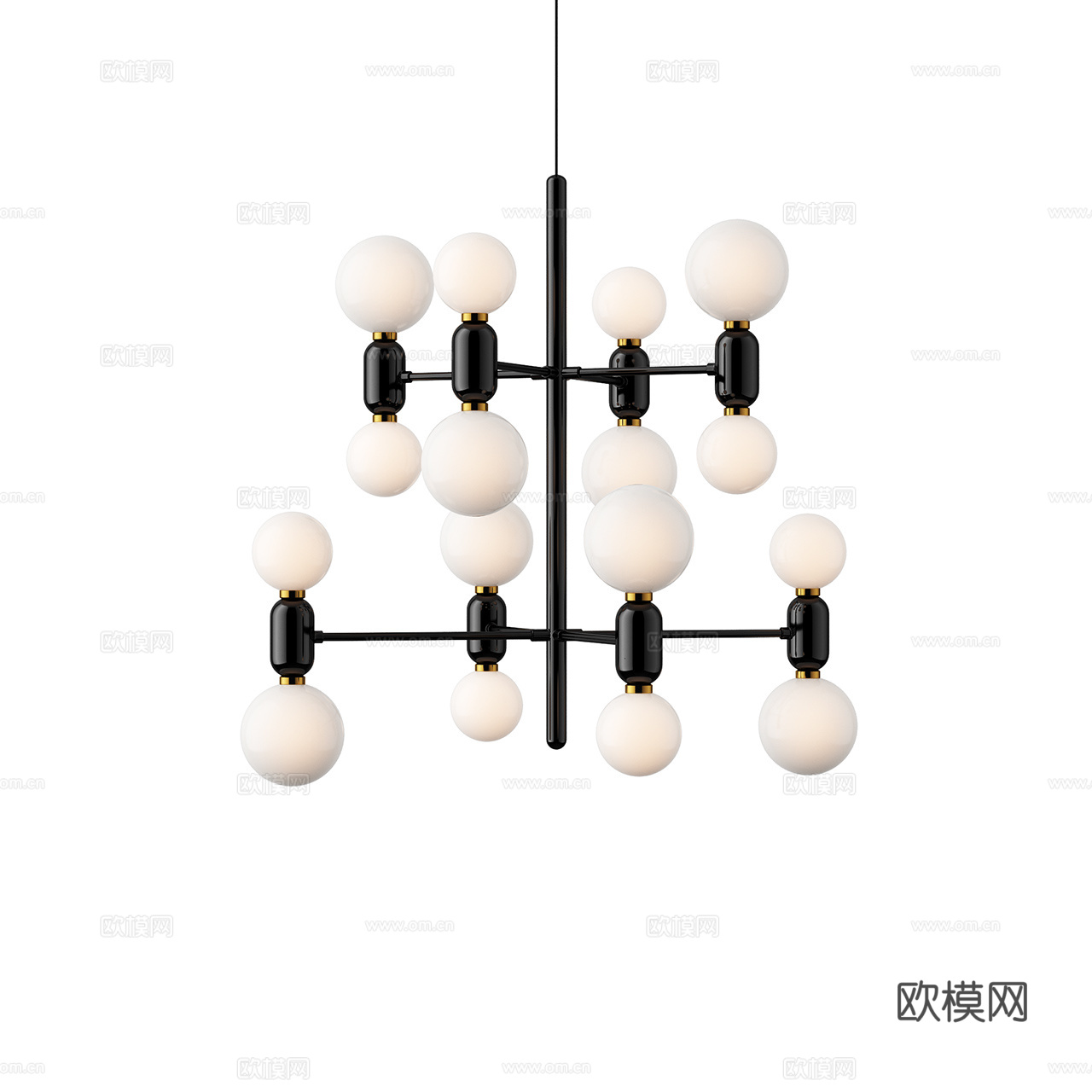 Parachilna 简约吊灯 玻璃吊灯 多头吊灯 陶瓷吊灯3d模型