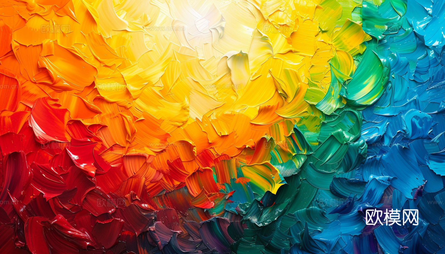 3D立体肌理油画涂抹背景壁纸下载（渲染图7）