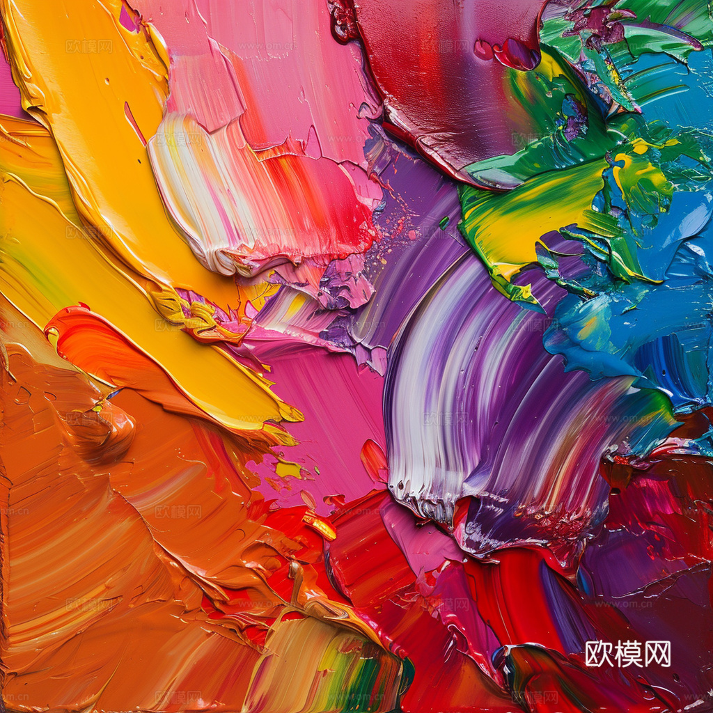 3D立体肌理油画涂抹背景壁纸