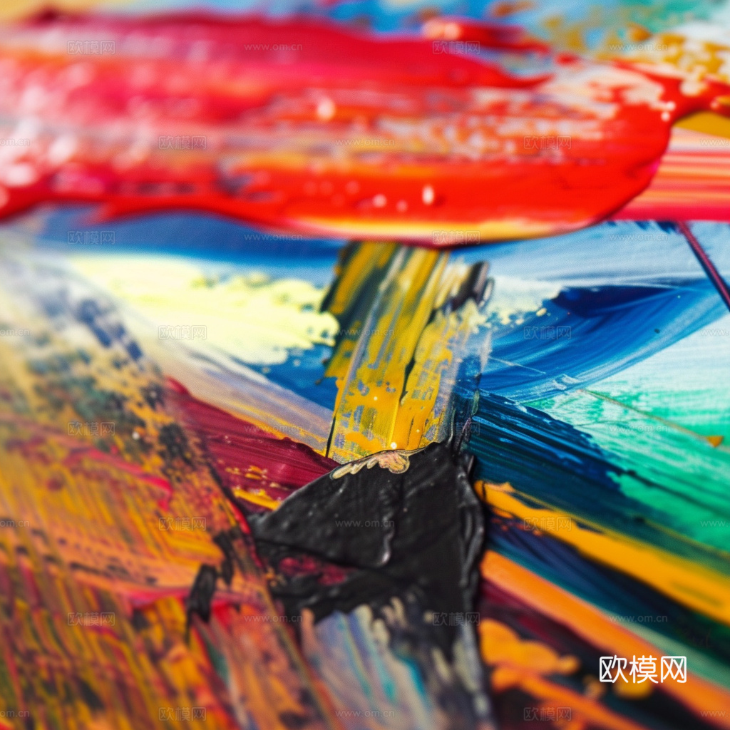 3D立体肌理油画涂抹背景壁纸下载（渲染图4）