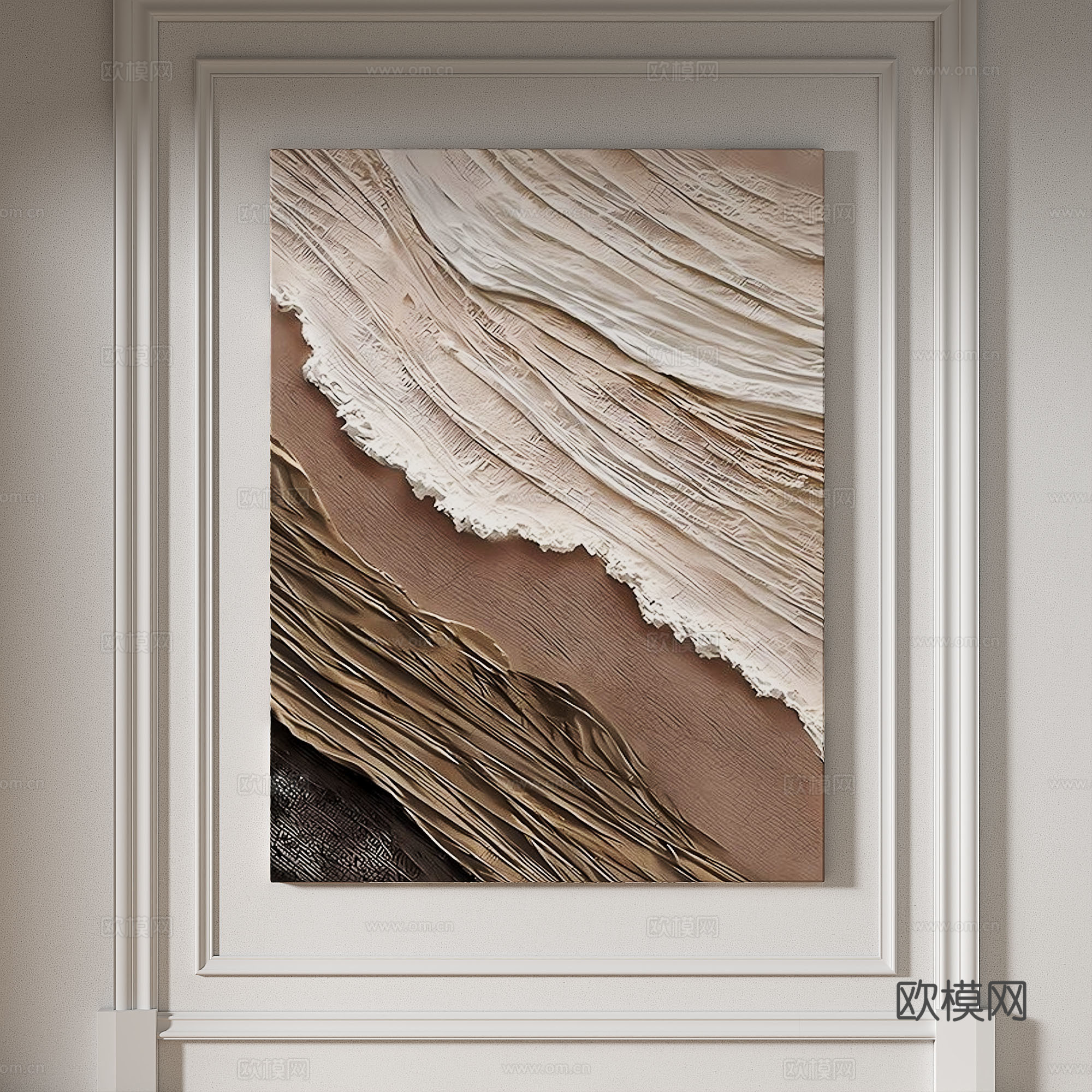 现代，简约，肌理，抽象，轻奢，侘寂，立体，装饰画3d模型