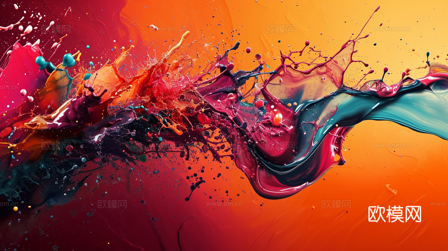 3D立体肌理油画涂抹背景壁纸下载（渲染图4）