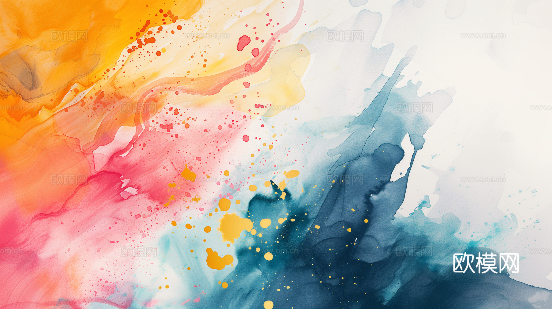 3D立体肌理油画涂抹背景壁纸下载（渲染图8）