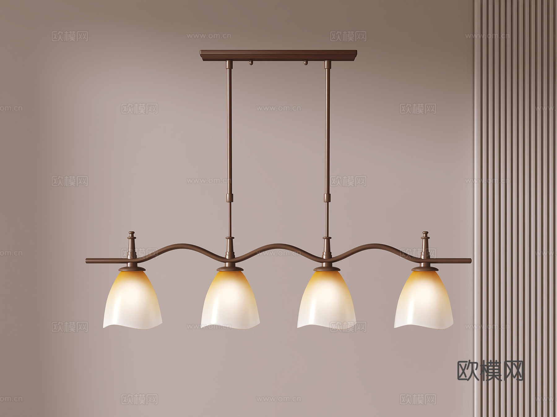 中古风吊灯3d模型下载
