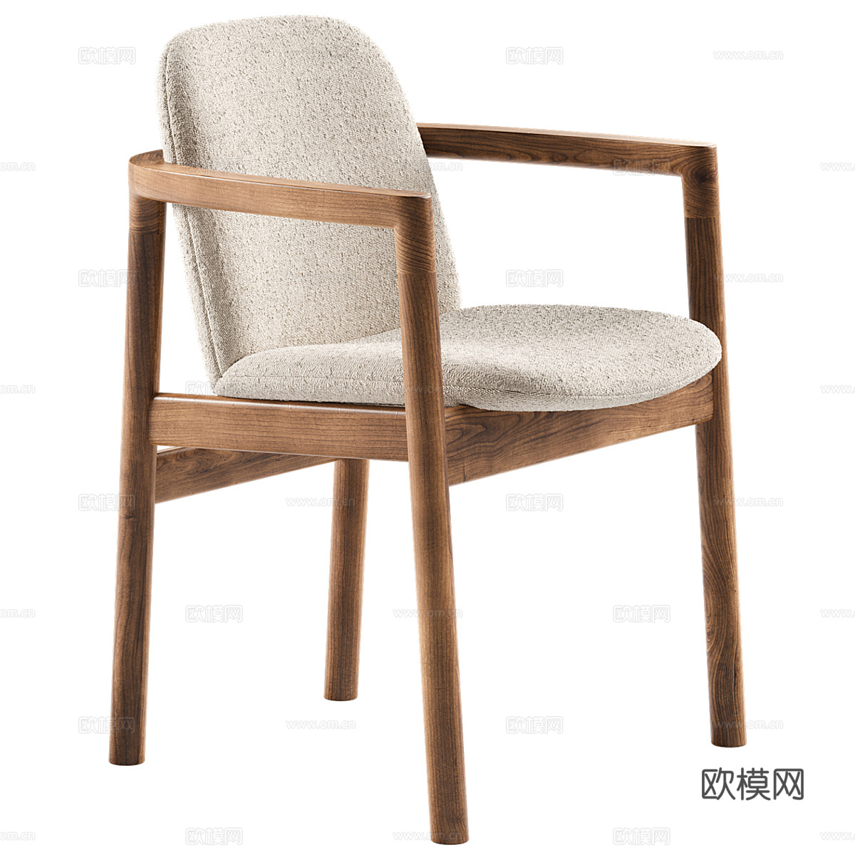 新中式木质餐椅3d模型