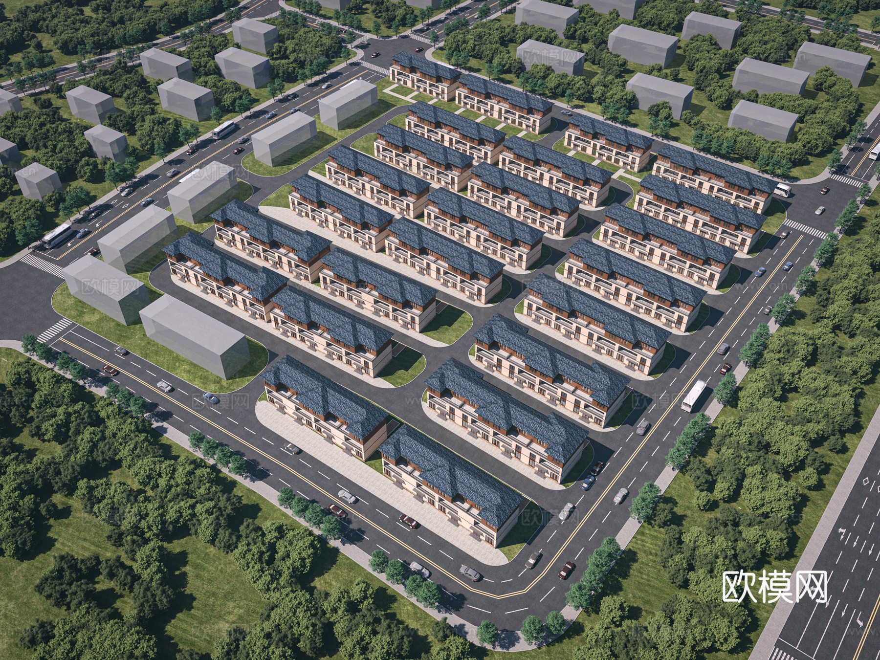 新中式安置房 别墅 住宅3d模型