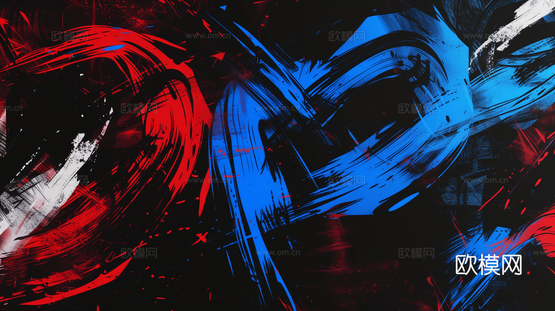 3D立体肌理油画涂抹背景壁纸下载（渲染图8）