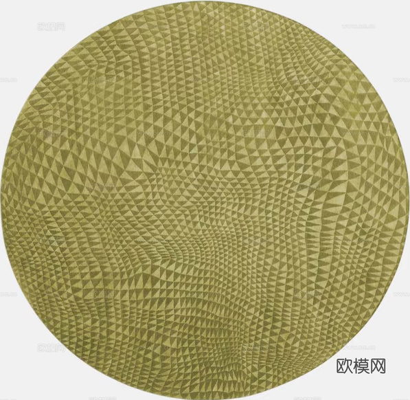 绿色圆形三角几何地毯下载