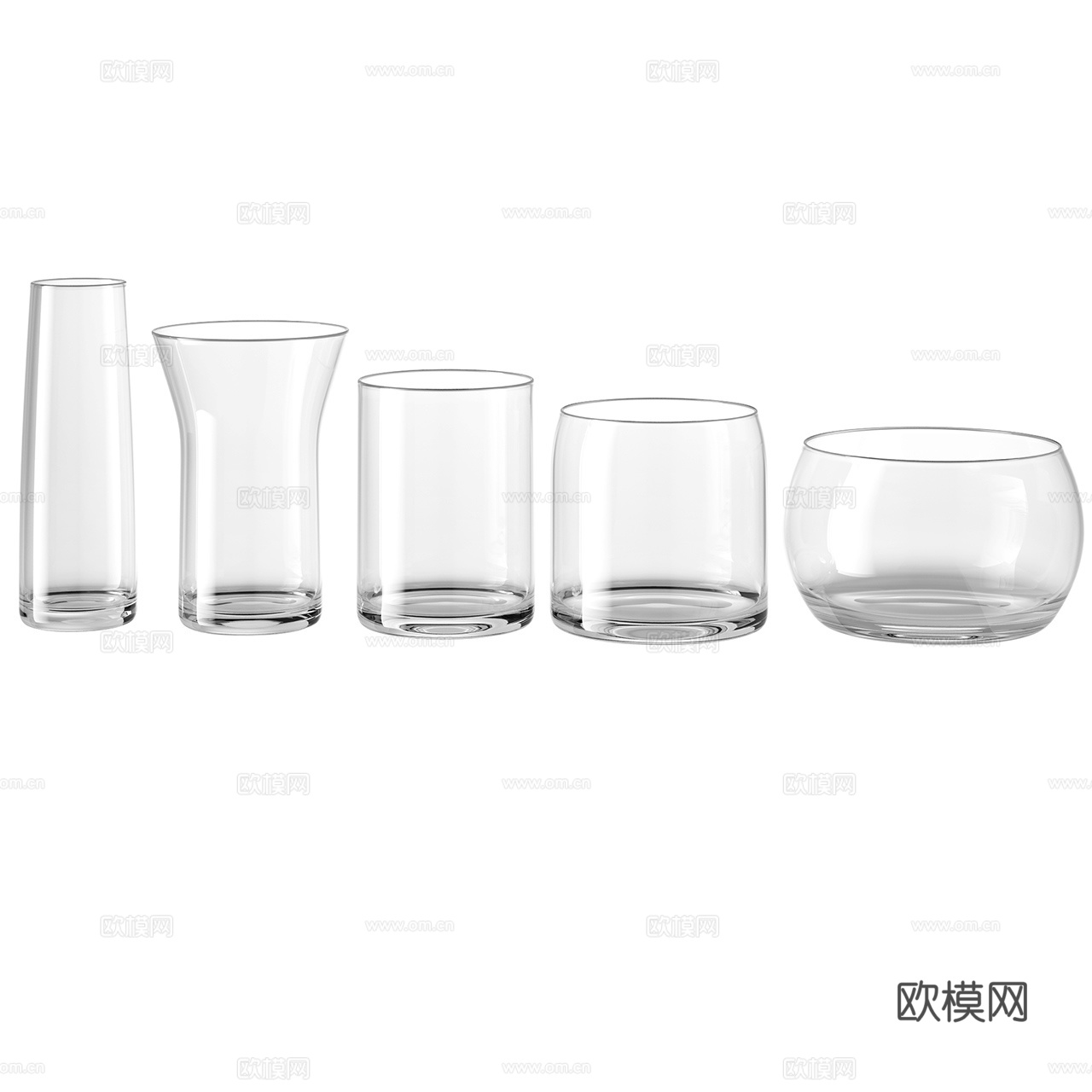 karakter 极简玻璃杯 玻璃器皿 玻璃花瓶3d模型