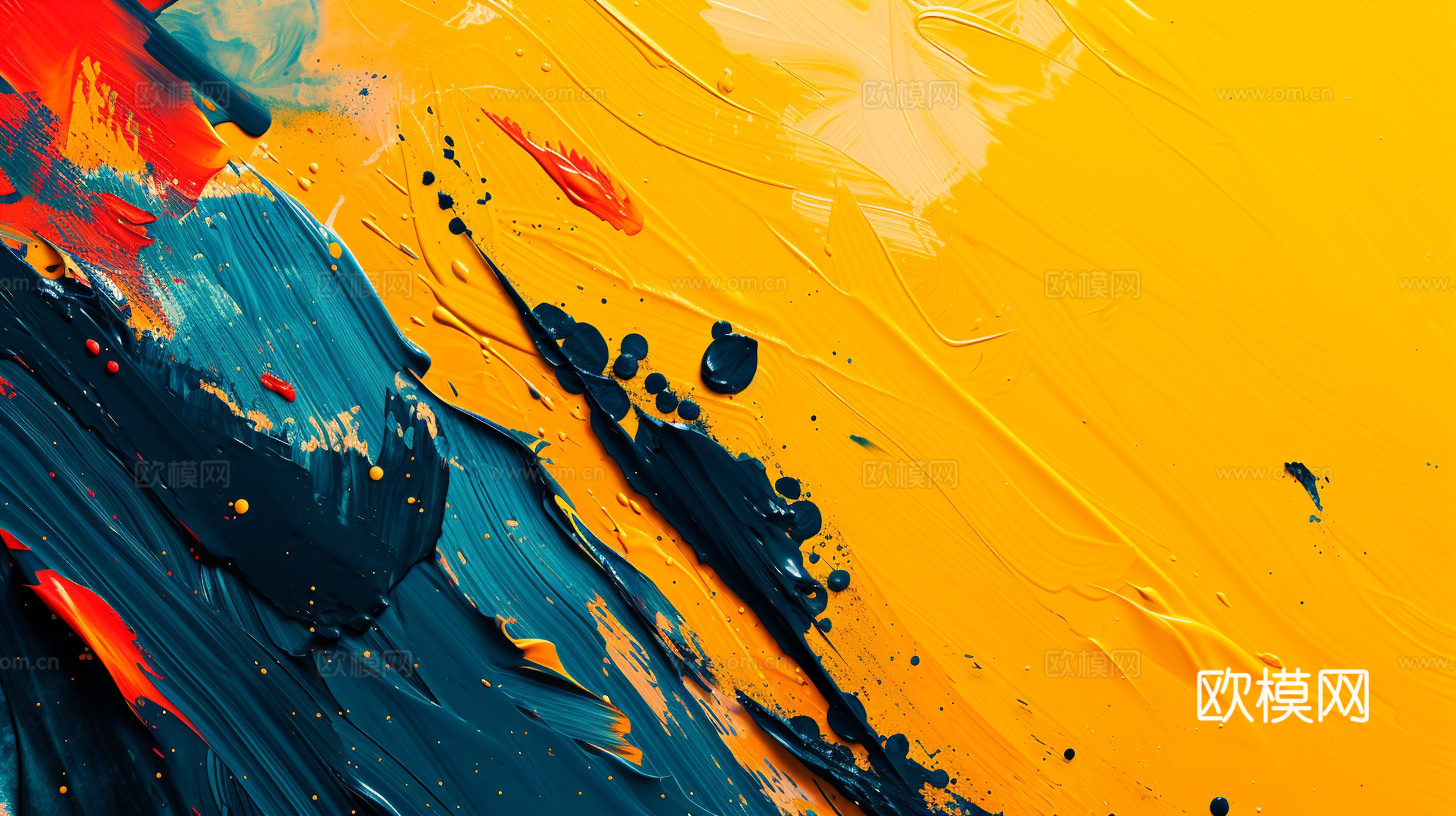 3D立体肌理油画涂抹背景壁纸下载（渲染图2）