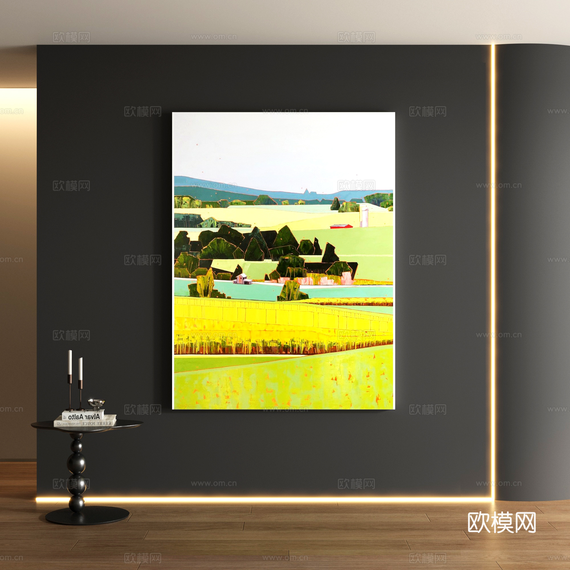 现代风景装饰画3d模型