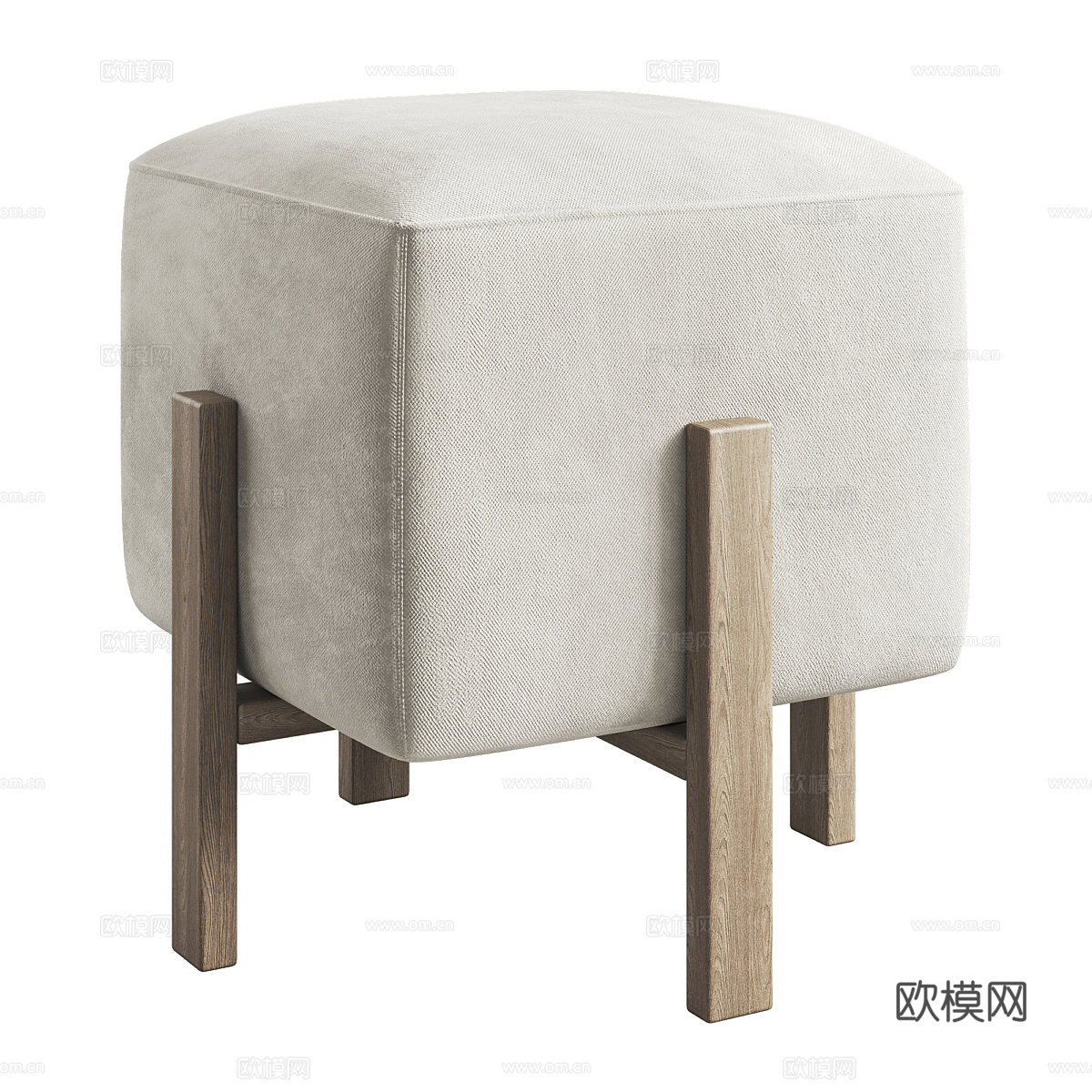 新中式布艺凳子3d模型