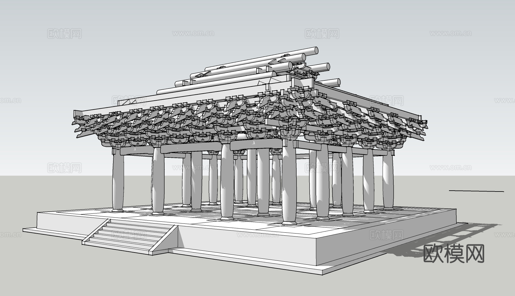 古建筑斗拱组件su模型