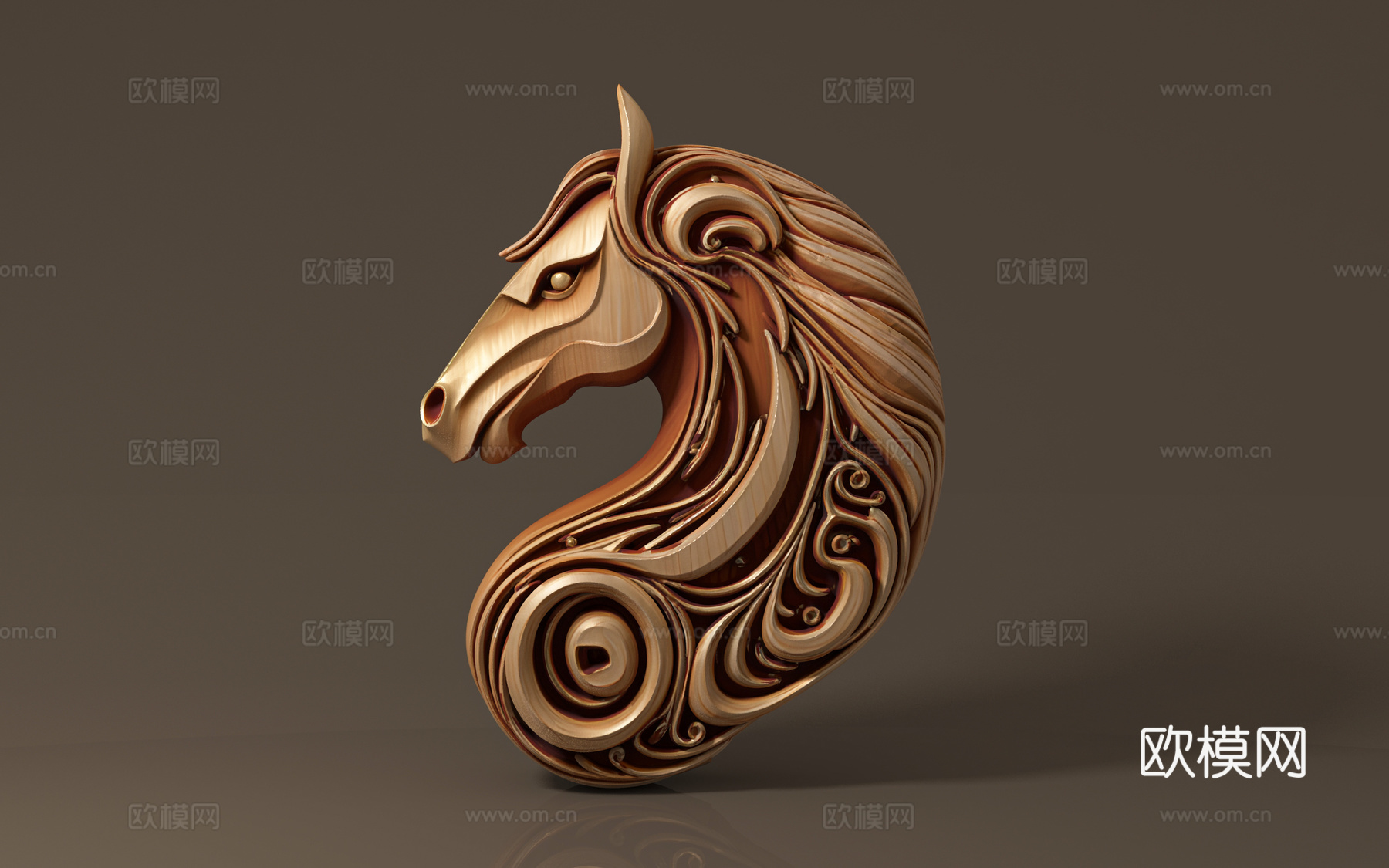 马头马匹雕塑雕刻 金属雕刻 木雕雕塑 动物雕塑 雕塑摆件 浮3d模型