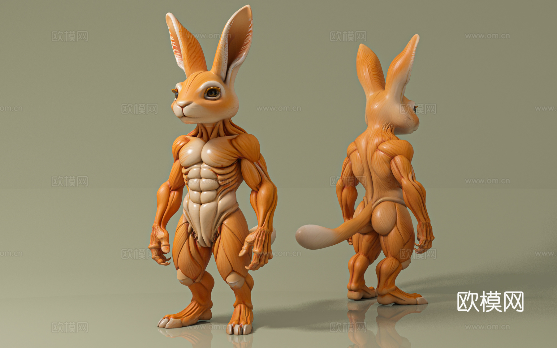 兔子先生肌肉兔子 变异兔子 兽人异形 生化外星 手办摆件 游3d模型