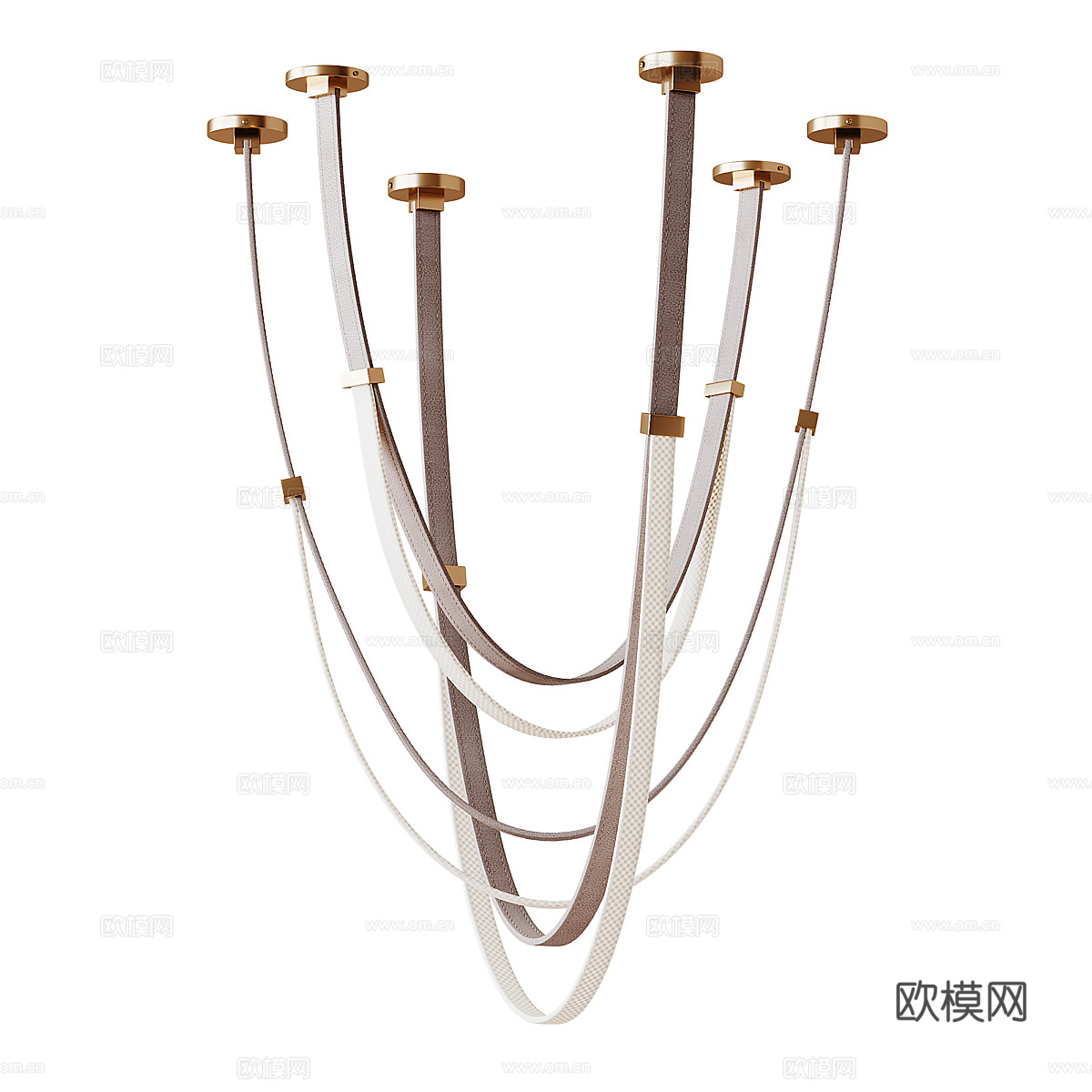 现代意式轻奢带状装饰吊灯3d模型