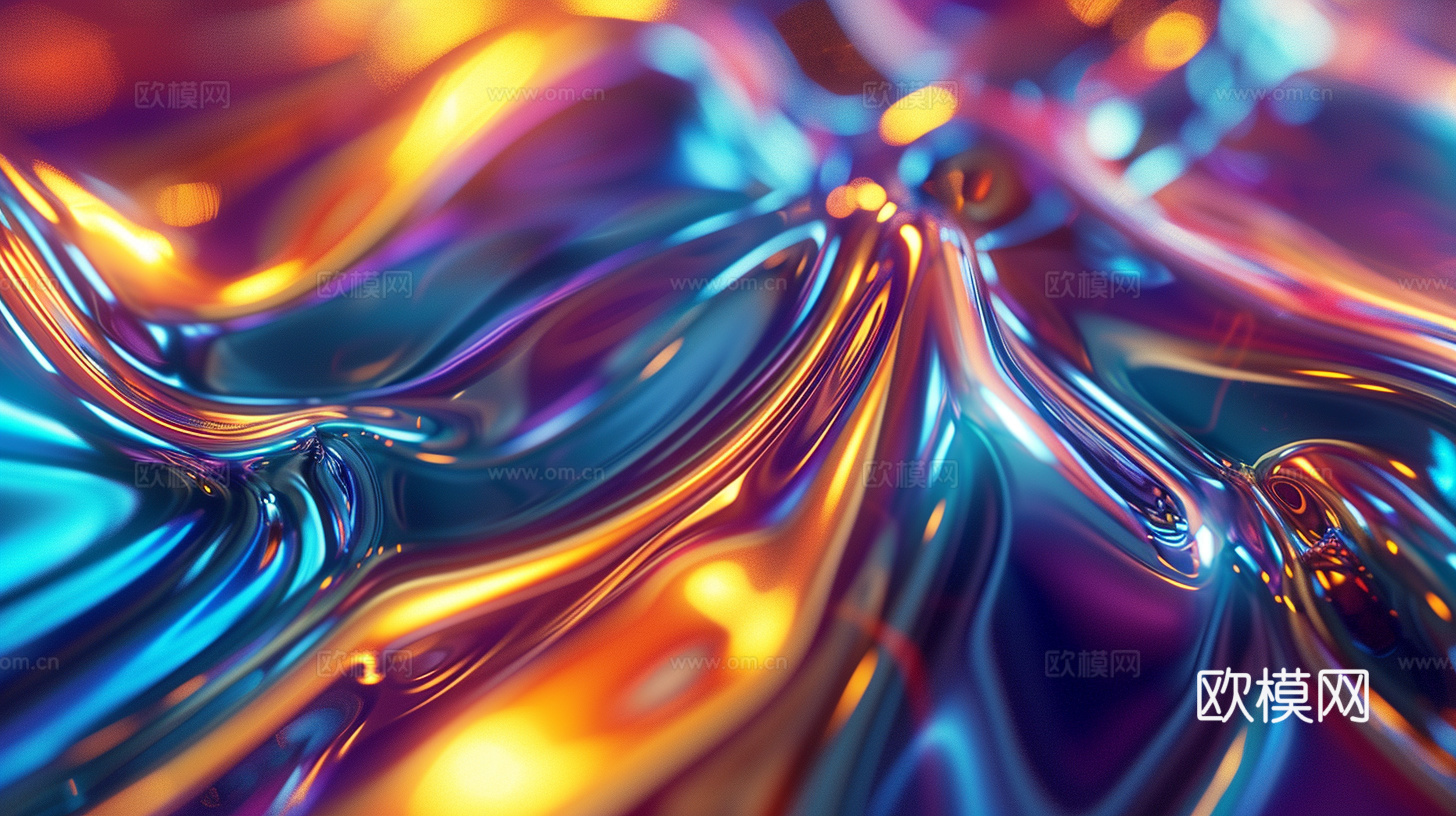 3D立体肌理油画涂抹背景壁纸下载（渲染图1）