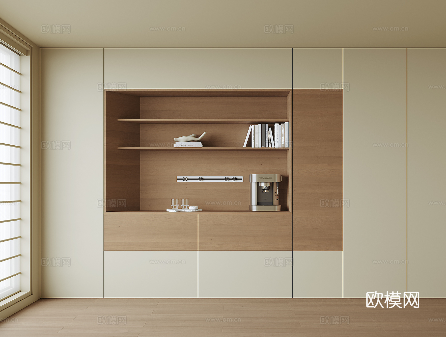 现代酒柜餐边柜3d模型下载