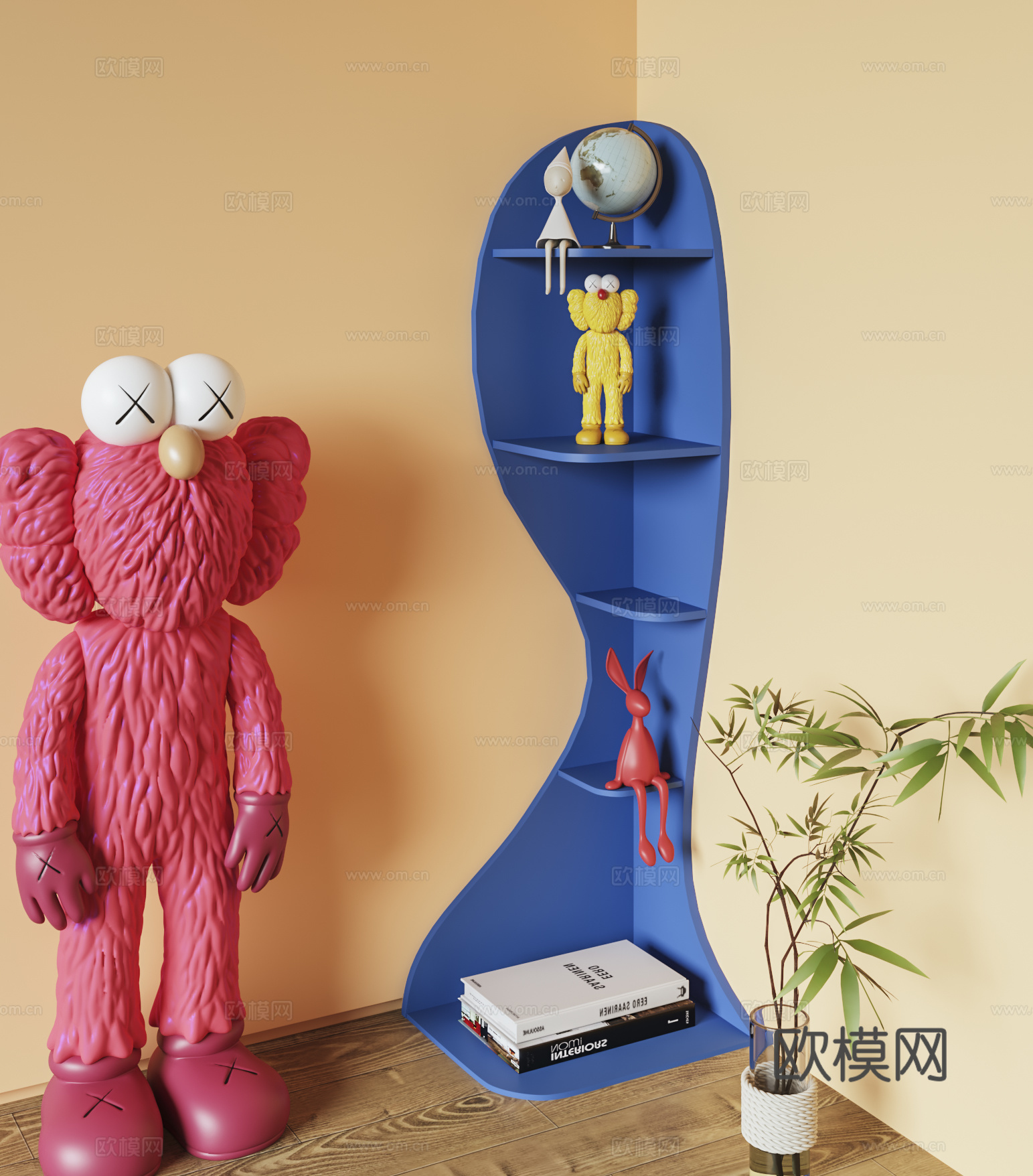 现代落地雕塑角几3d模型