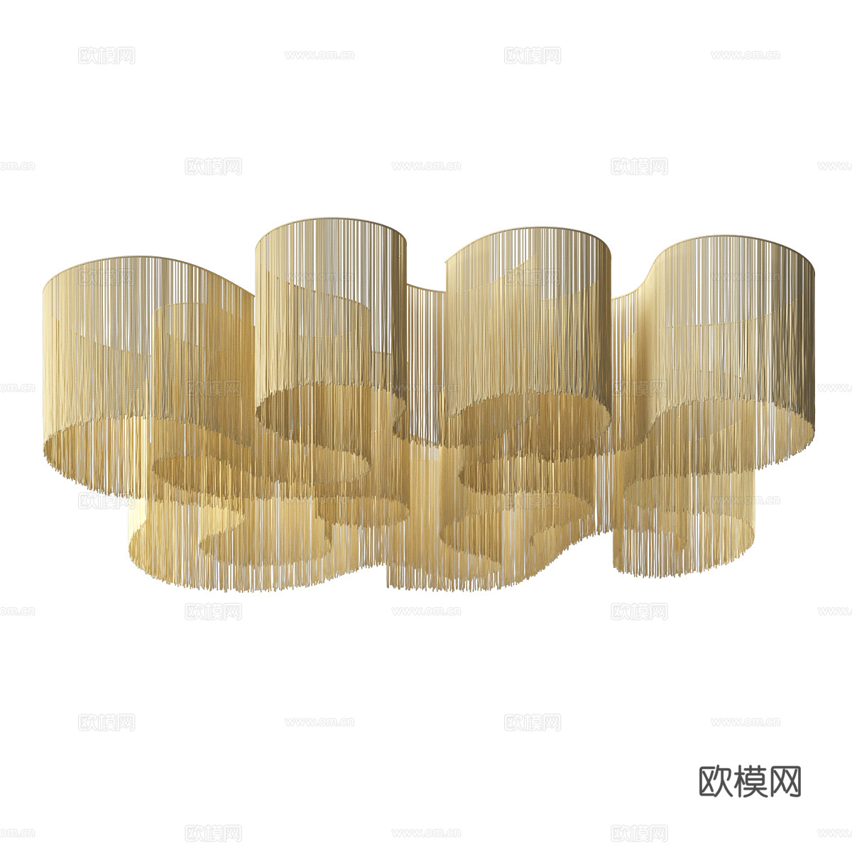 新中式藤编吊灯3d模型