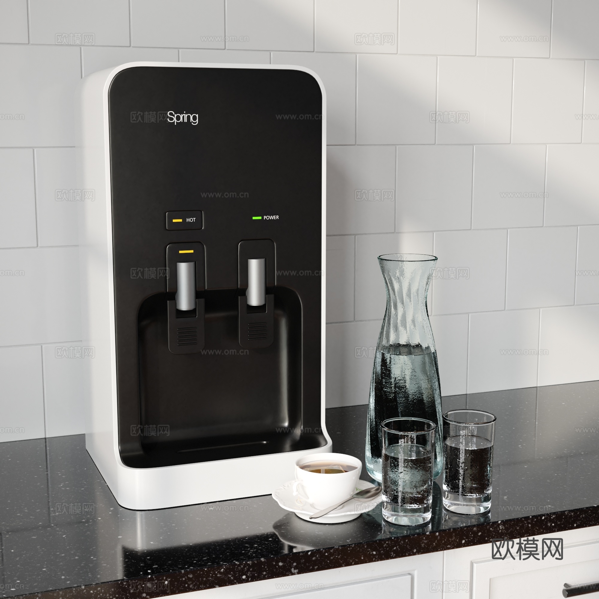 现代饮水机净水器3d模型