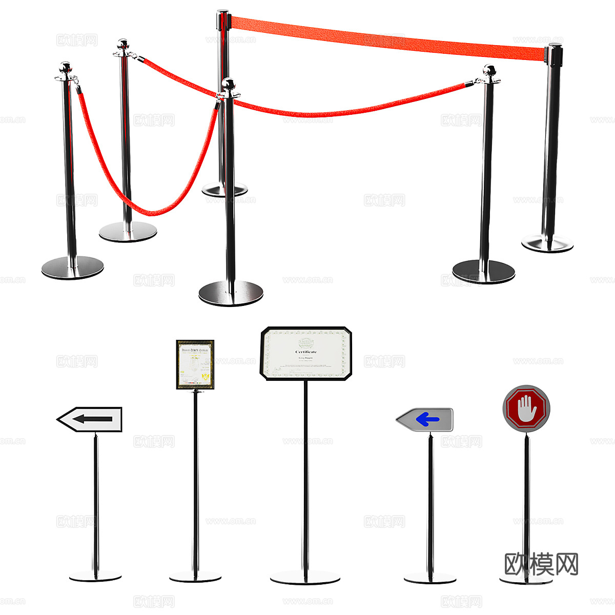 入口系统 旋转栅门围栏 障碍物围栏3d模型