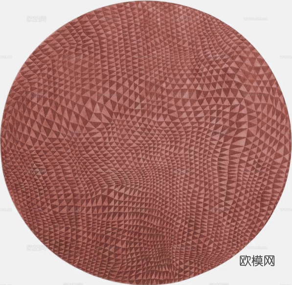 红色圆形三角几何地毯下载