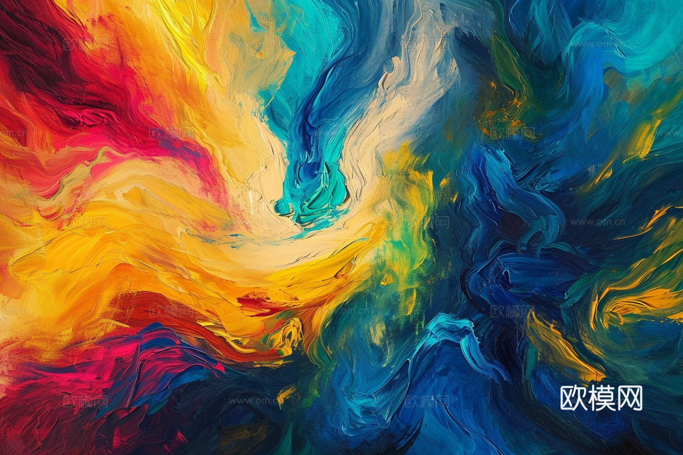 3D立体肌理油画涂抹背景壁纸
