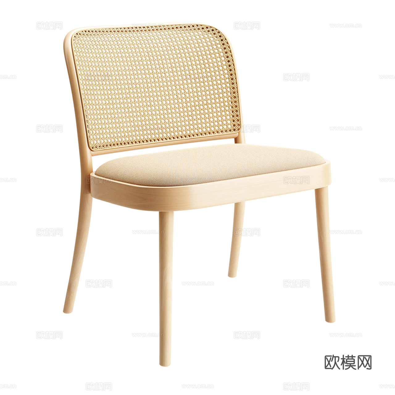 Ton 811 北欧单椅 北欧单椅 藤编椅 藤椅 休闲椅3d模型