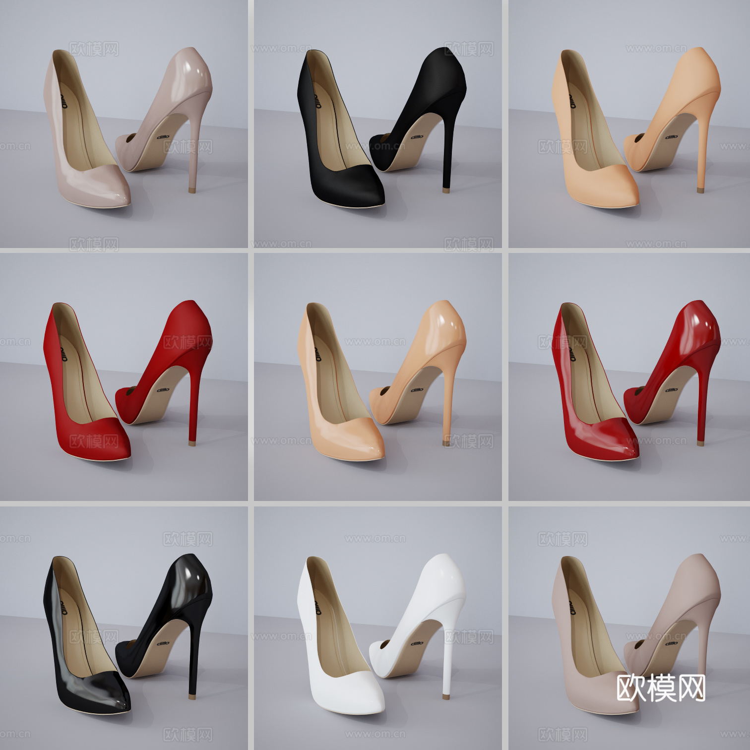 高跟鞋 鞋子 高跟鞋合集 女士鞋3d模型