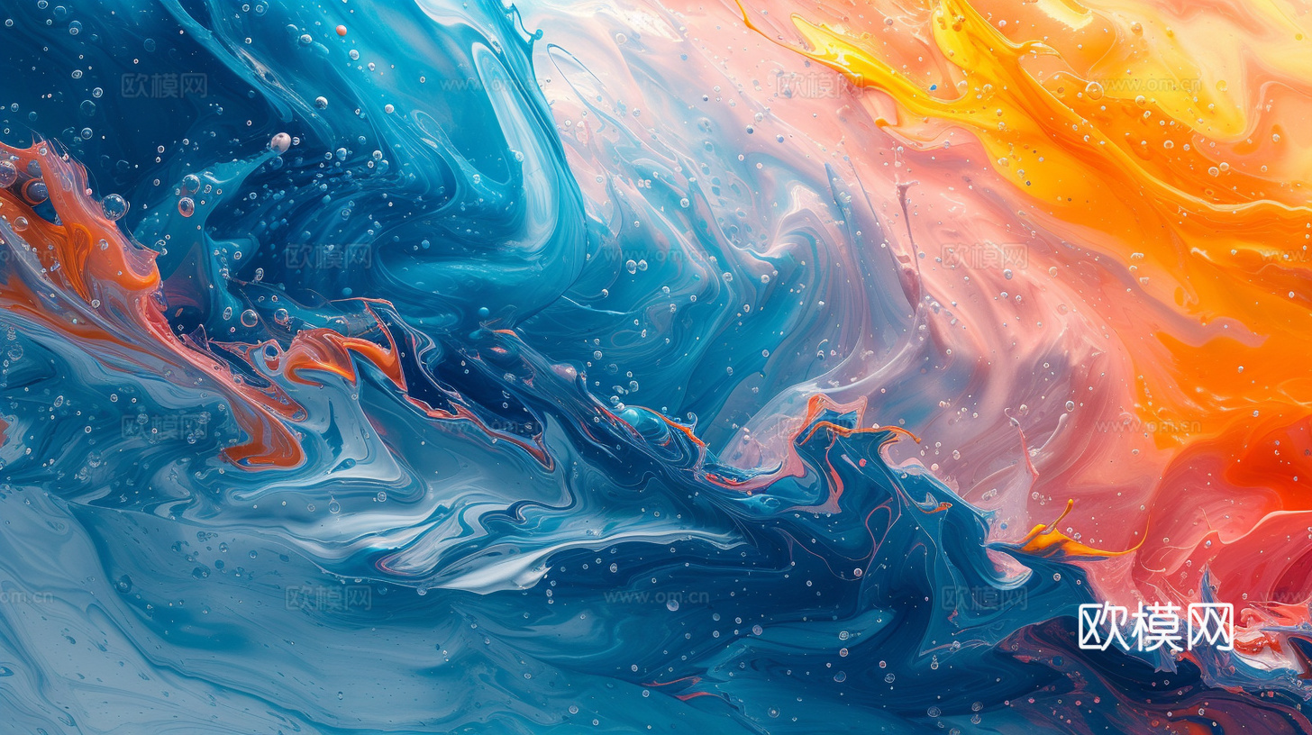 3D立体肌理油画涂抹背景壁纸下载（渲染图4）