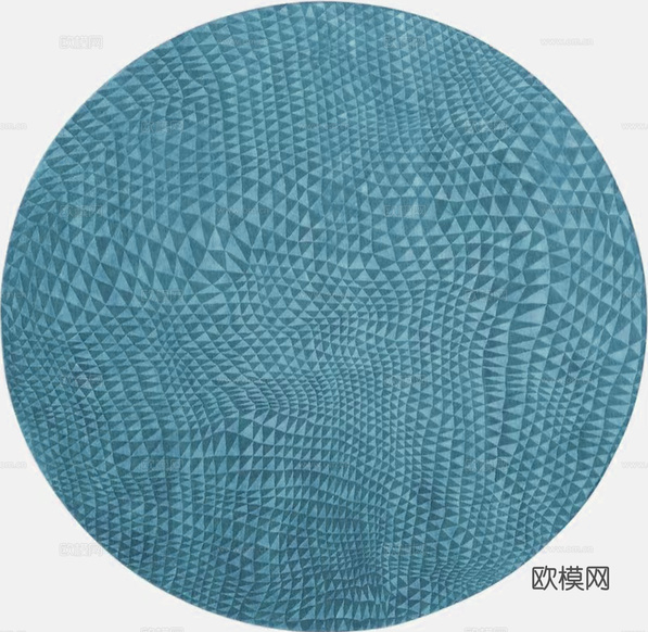 蓝色圆形三角几何地毯下载