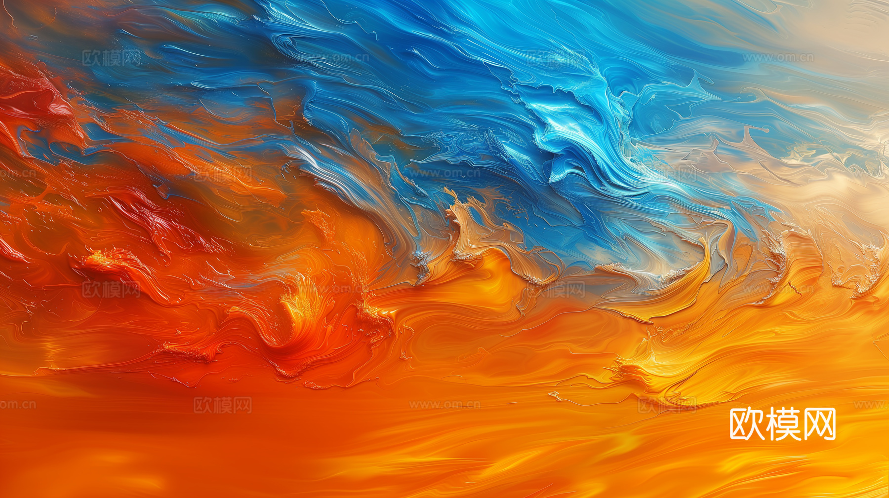 3D立体肌理油画涂抹背景壁纸下载（渲染图6）