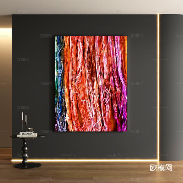 现代风景装饰画su模型下载(渲染图1)
